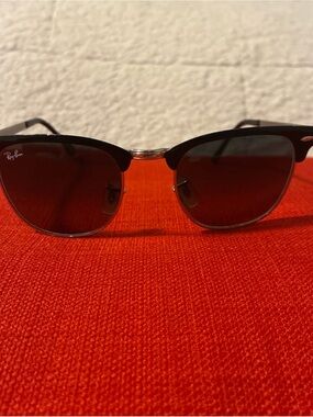 Ray-Ban Sunglass Temple Arm in Silver with Red Background